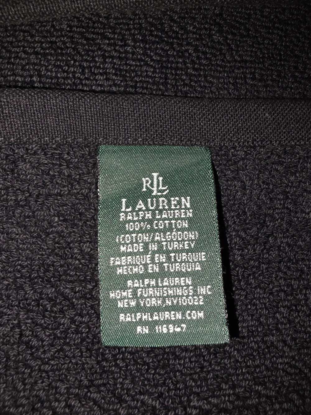 Regent Ralph Lauren Black Plush Hand Towels - Set of Four